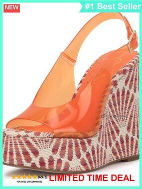 Lucite Slingback Wedge Sandals Peep Toe Buckle Platform Heels
